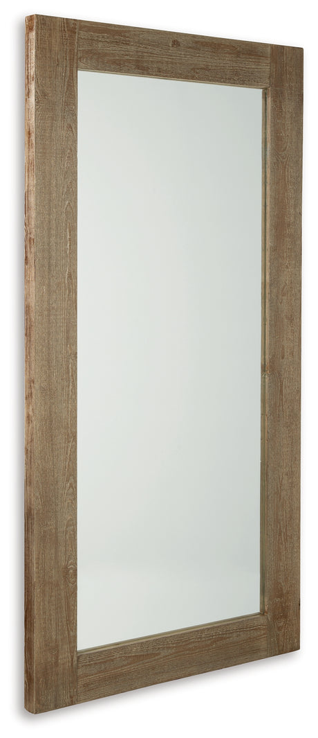 Waltleigh Distressed Brown Floor Mirror from Ashley - Luna Furniture