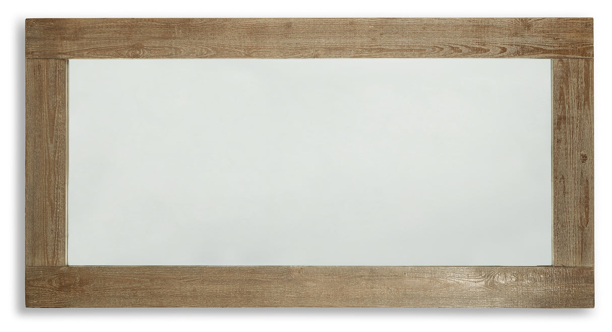 Waltleigh Distressed Brown Floor Mirror from Ashley - Luna Furniture