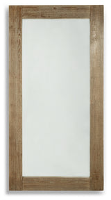 Waltleigh Distressed Brown Floor Mirror from Ashley - Luna Furniture
