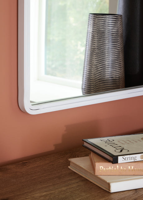 Brocky White Accent Mirror from Ashley - Luna Furniture