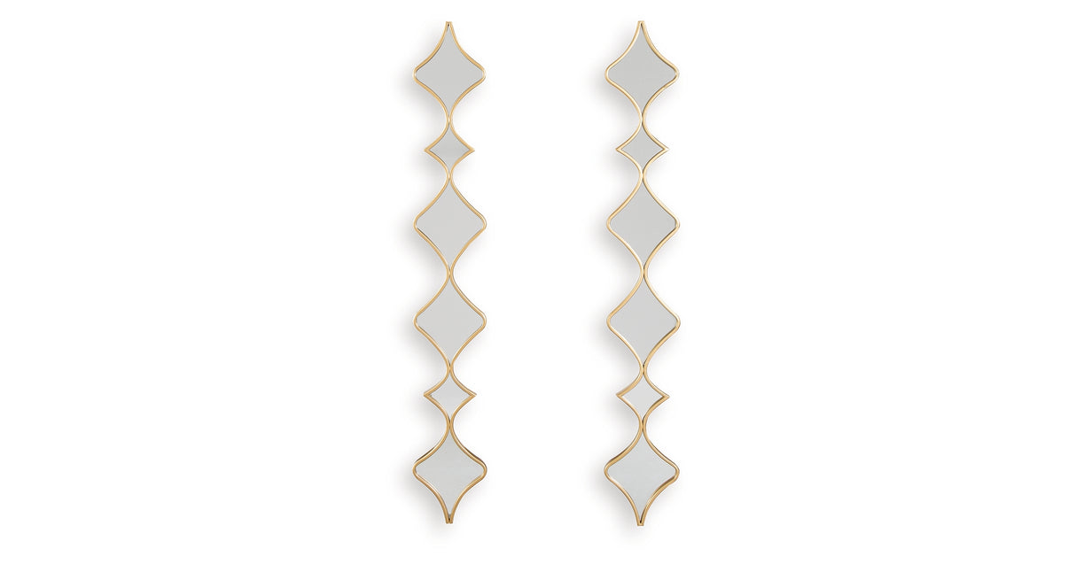 Harriswood Gold Finish Accent Mirror Set (Set of 2) from Ashley Furniture - Luna Furniture