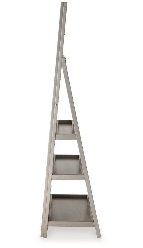 Evesen Champagne Floor Standing Mirror with Storage from Ashley Furniture - Luna Furniture