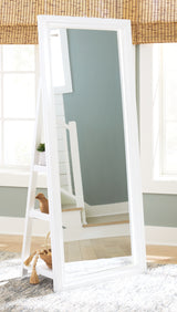 Evesen White Floor Standing Mirror/Storage (Mirror Only) from Ashley Furniture - Luna Furniture
