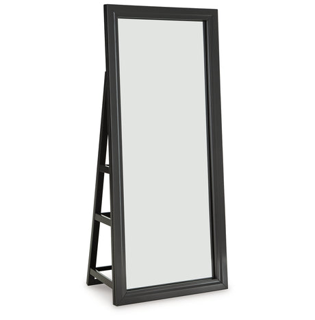 Evesen Black Floor Standing Mirror/Storage (Mirror Only) from Ashley Furniture - Luna Furniture