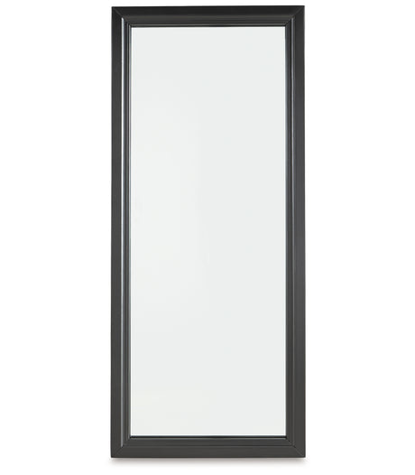 Evesen Black Floor Standing Mirror/Storage (Mirror Only) from Ashley Furniture - Luna Furniture