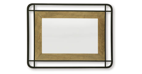 Beelman Black/Brown Accent Mirror from Ashley - Luna Furniture