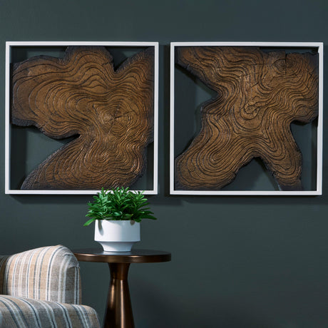 Landley Brown/White Wall Decor, Set of 2 from Ashley - Luna Furniture