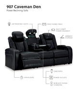 Caveman Den Midnight Power Reclining Sofa and Loveseat from Ashley Furniture - Luna Furniture