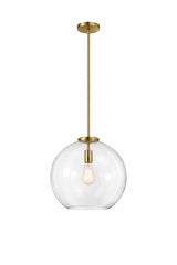 Gleam Pendant Lamp with Satin Brass and Clear Glass from Ashcroft Furniture - Luna Furniture