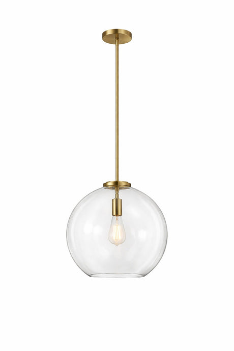 Gleam Pendant Lamp with Satin Brass and Clear Glass from Ashcroft Furniture - Luna Furniture