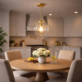 Gleam Pendant Lamp with Satin Brass and Clear Glass from Ashcroft Furniture - Luna Furniture