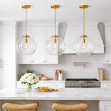 Gleam Pendant Lamp with Satin Brass and Clear Glass from Ashcroft Furniture - Luna Furniture