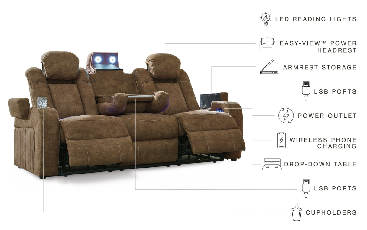 Wolfridge Brindle Power Reclining Sofa from Ashley - Luna Furniture