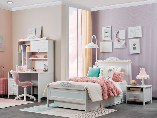 Alya Kids Room Set (Twin Bed &  Study Desk &  Nightstand)
