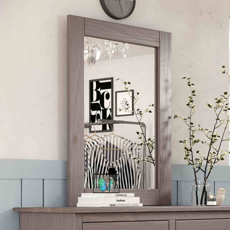 Stavros Gray Mirror (Mirror Only) from Furniture of America - Luna Furniture