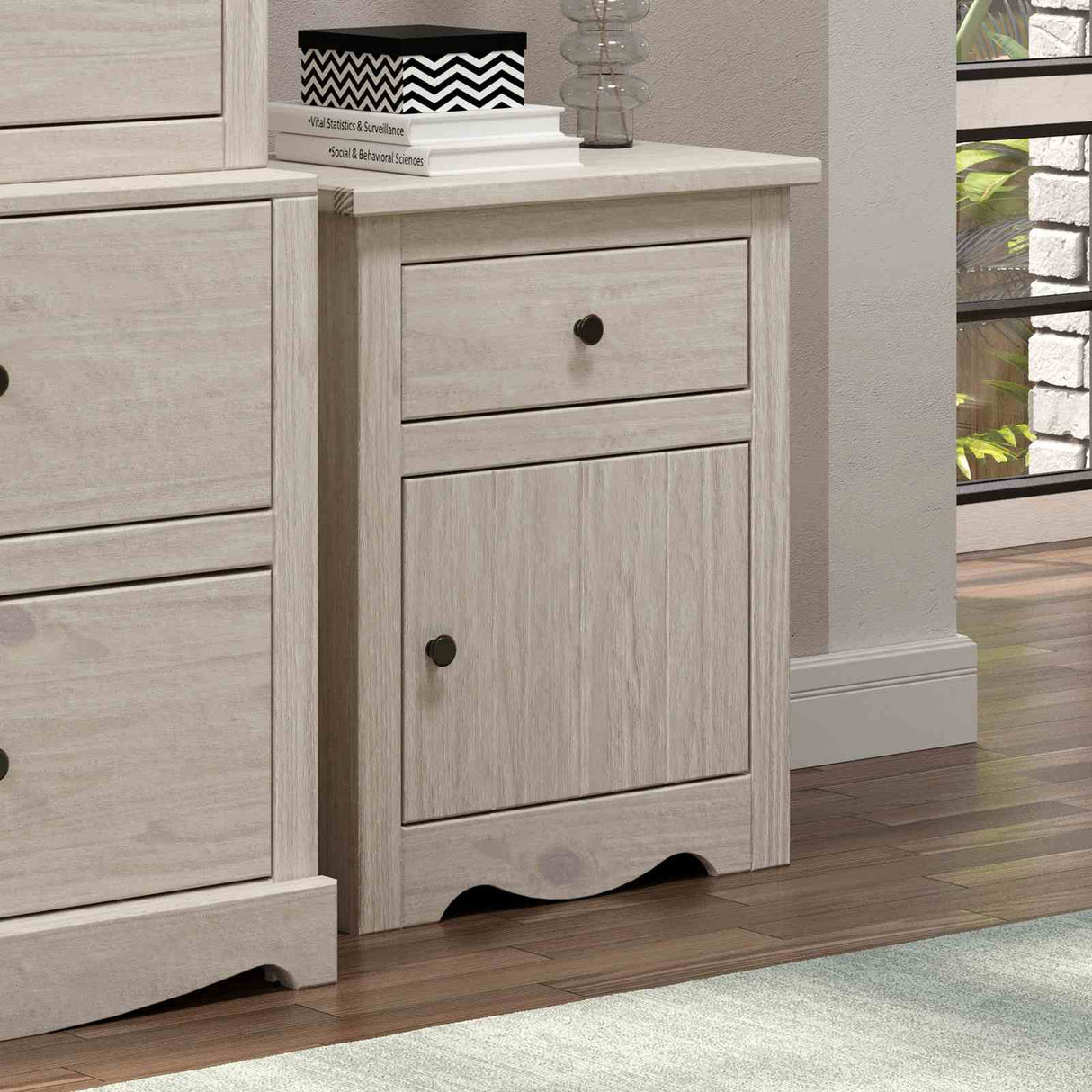 Stavros White Nightstand from Furniture of America - Luna Furniture