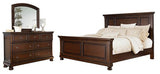 Porter Rustic Brown Queen Panel Bed, Dresser and Mirror from Ashley Furniture - Luna Furniture