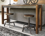 Torjin Brown/Gray Counter Height Dining Table with 4 Barstools from Ashley Furniture - Luna Furniture