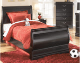 Huey Vineyard Black Twin Sleigh Bed from Ashley Furniture - Luna Furniture