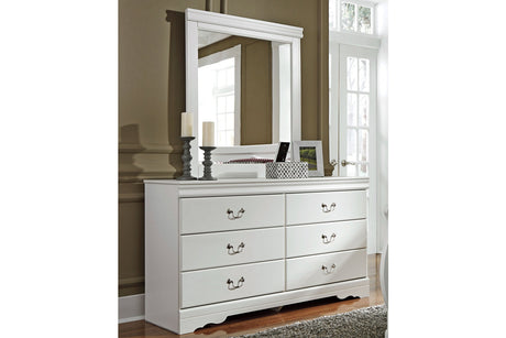 Anarasia White Dresser and Mirror from Ashley - Luna Furniture