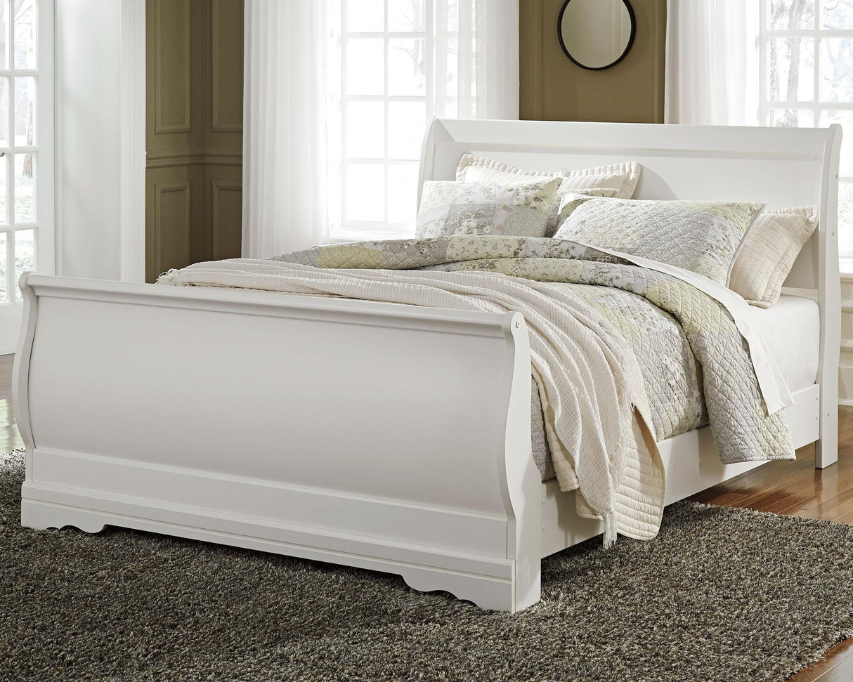 Anarasia White Queen Sleigh Bed from Ashley Furniture - Luna Furniture