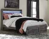 Baystorm Gray Queen LED Storage Platform Bed from Ashley Furniture - Luna Furniture