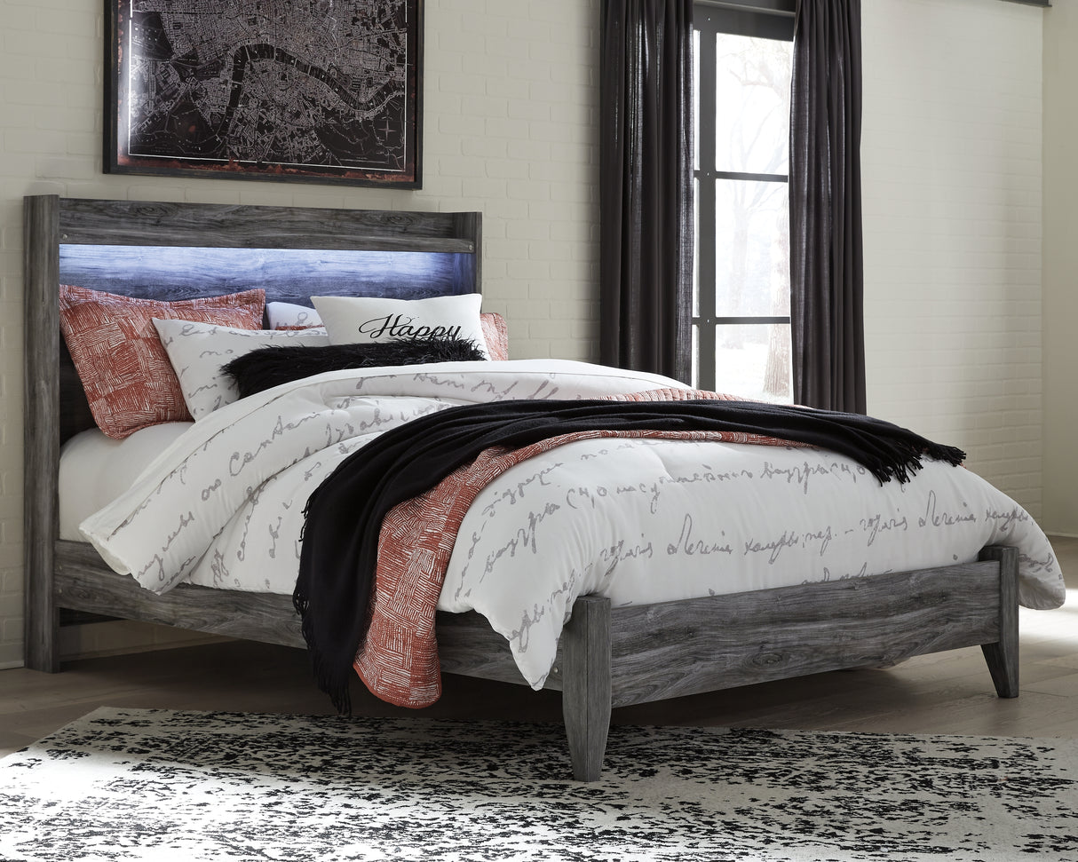 Baystorm Gray Queen LED Panel Bed from Ashley Furniture - Luna Furniture