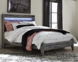 Baystorm Gray Queen LED Panel Bed from Ashley Furniture - Luna Furniture