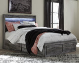 Baystorm Gray Queen LED Storage Platform Bed with 6 Drawers from Ashley Furniture - Luna Furniture
