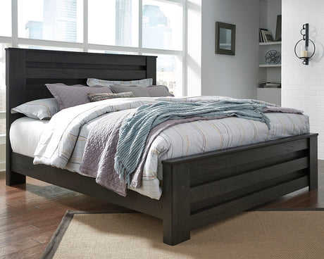 Brinxton Charcoal King Panel Bed from Ashley - Luna Furniture