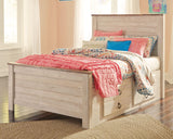 Willowton Whitewash Full Storage Platform Bed with 2 Drawers from Ashley Furniture - Luna Furniture