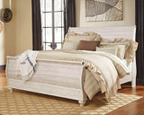 Willowton Whitewash King Sleigh Bed from Ashley - Luna Furniture