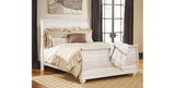 Willowton Whitewash Queen Sleigh Bed from Ashley Furniture - Luna Furniture