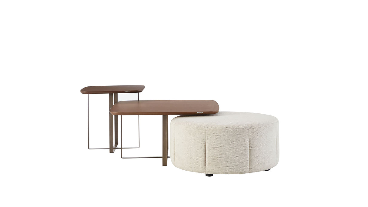 Atlanta Peru Cream Ottoman from Bellona - Luna Furniture