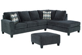 Abinger Smoke 2-Piece Sectional with Ottoman from Ashley - Luna Furniture