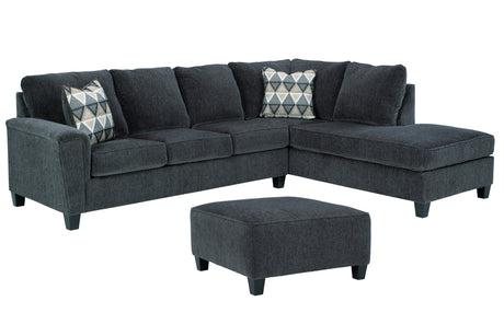 Abinger Smoke 2-Piece Sectional with Ottoman from Ashley - Luna Furniture