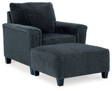 Abinger Smoke Chair and Oversized Ottoman from Ashley - Luna Furniture