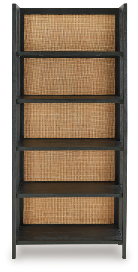 Abyard Black/Natural Bookcase from Ashley - Luna Furniture