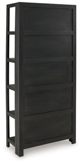 Abyard Black/Natural Bookcase from Ashley - Luna Furniture