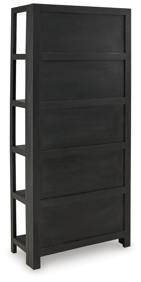 Abyard Black/Natural Bookcase from Ashley - Luna Furniture