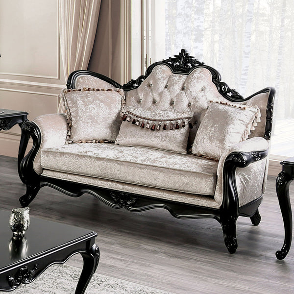 Acapulco Black/Off-White Loveseat