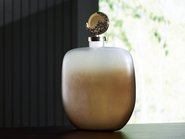 Acario Taupe/Gold Finish Jar