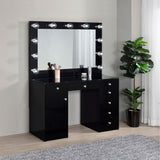 Acena Black High Gloss 7-Drawer Vanity Set with Lighting from Coaster - Luna Furniture