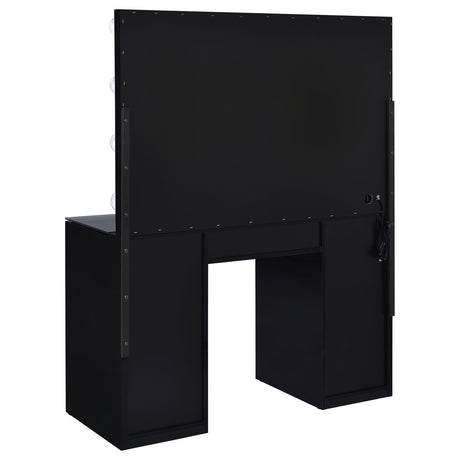 Acena Black High Gloss 7-Drawer Vanity Set with Lighting from Coaster - Luna Furniture