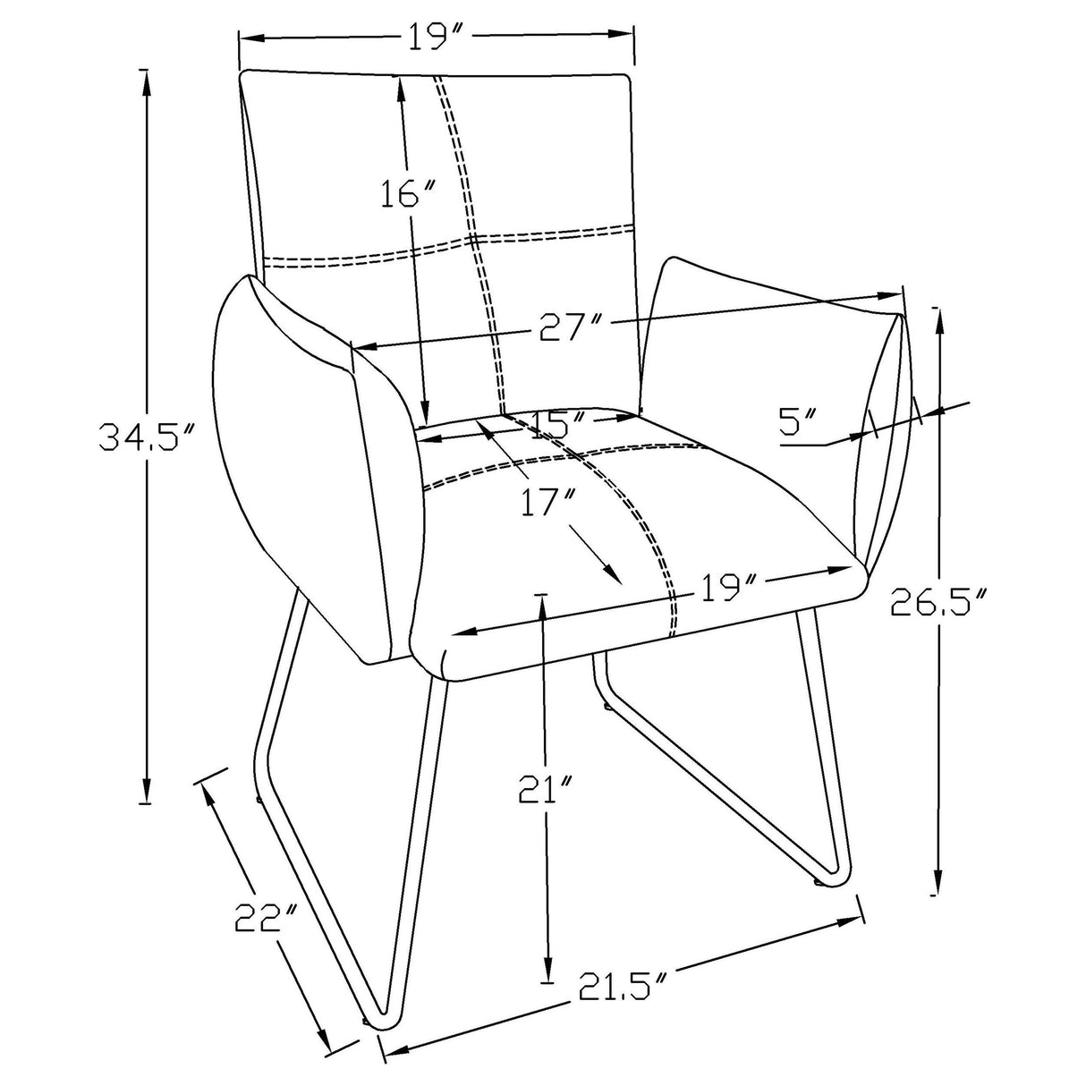 Ackland Light Gray Dining Side Chair, Set of 2 from Coaster - Luna Furniture