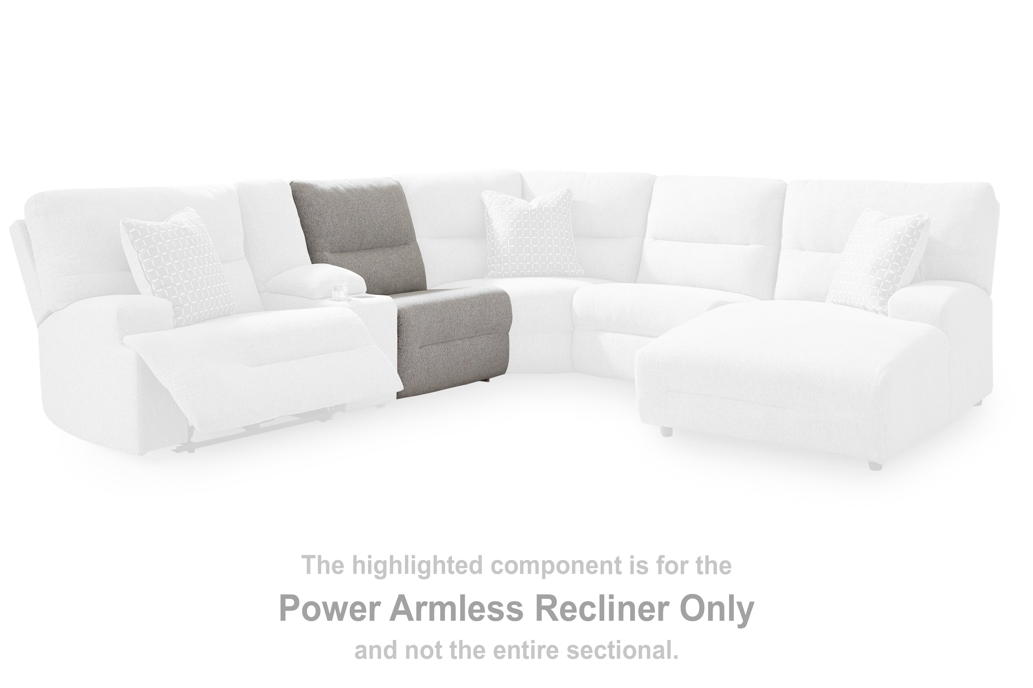 Ashley Acklen Place Alloy Power Armless Recliner - Luna Furniture