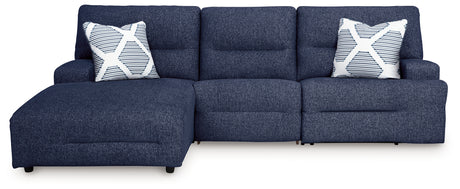 Acklen Place Navy 3-Piece LAF Chaise Power Reclining Sectional from Ashley - Luna Furniture