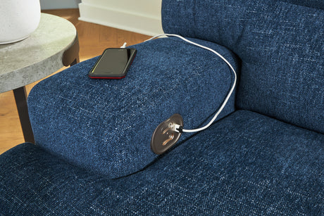 Acklen Place Navy 3-Piece LAF Chaise Power Reclining Sectional from Ashley - Luna Furniture