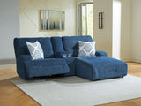 Acklen Place Navy 3-Piece RAF Chaise Power Reclining Sectional from Ashley - Luna Furniture