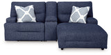 Acklen Place Navy 3-Piece RAF Chaise Power Reclining Sectional from Ashley - Luna Furniture